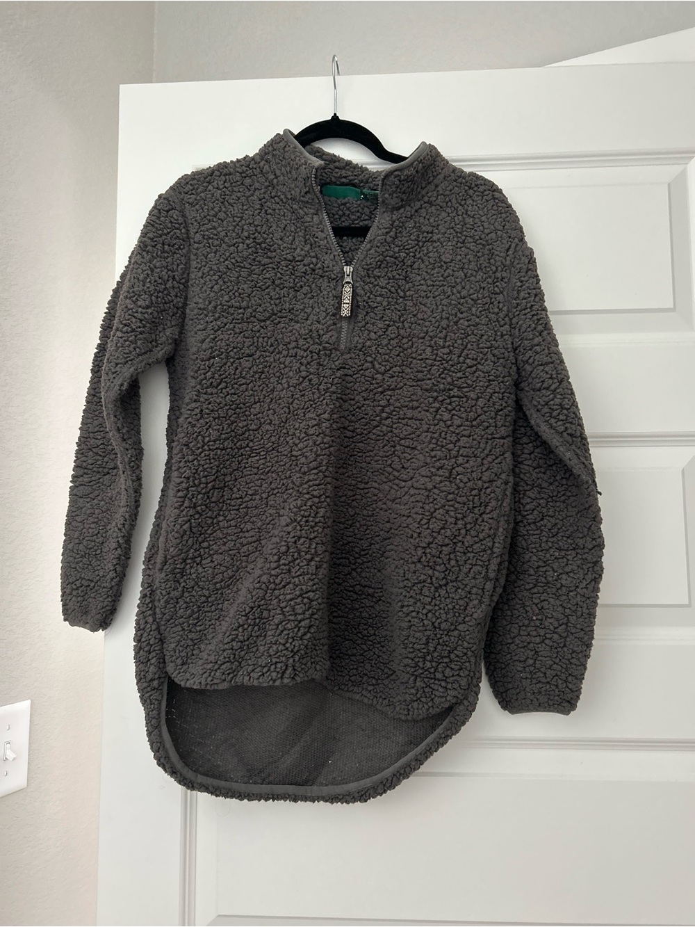Cozy Charcoal Sherpa Half-Zip Pullover